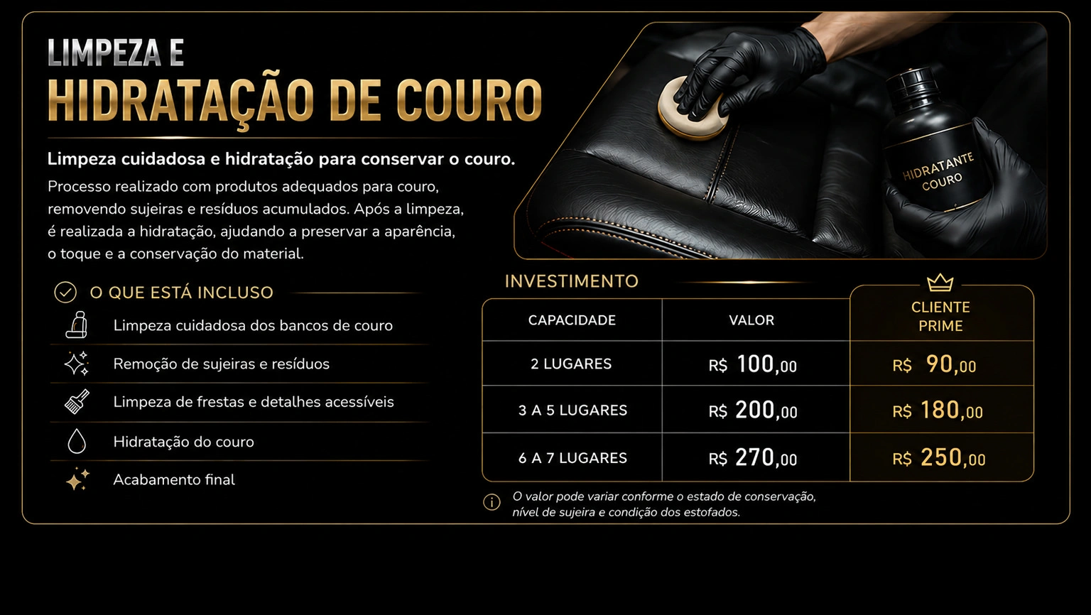 Higienização de Banco de Couro